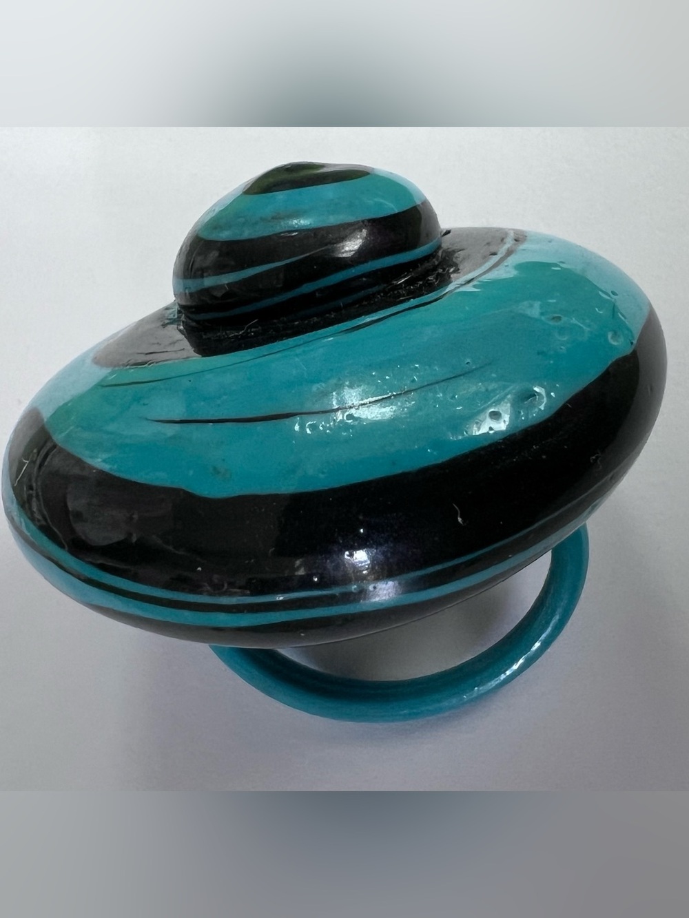 BIGGEST BLOB RING statement funky swirl artistic rubbery costume ready groovy